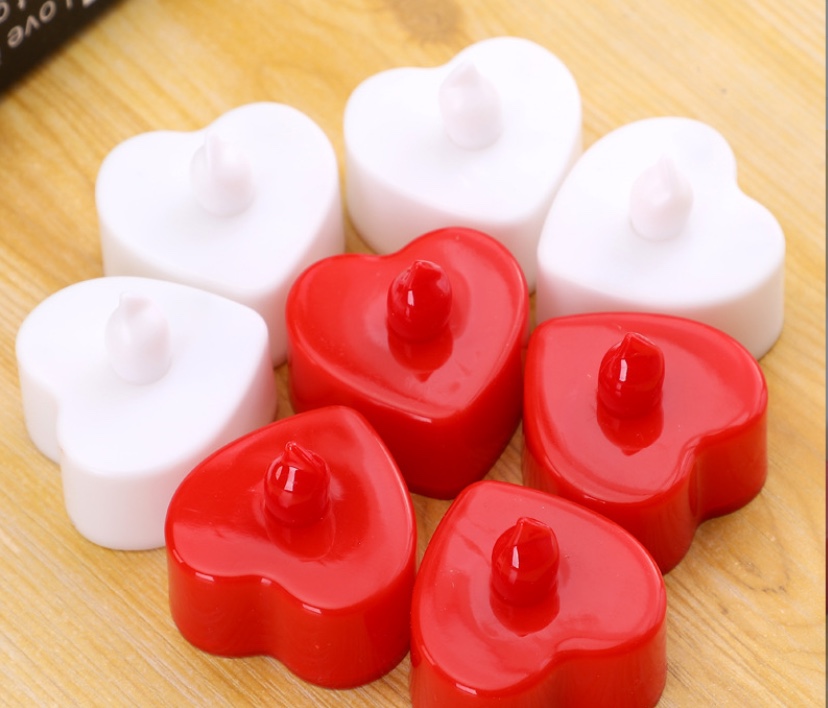 Confession candle lamp, proposal craft candle, Qixi Festival Valentine's Day arrangement, heart-shaped LEd candle, electronic candle, plastic Specification image