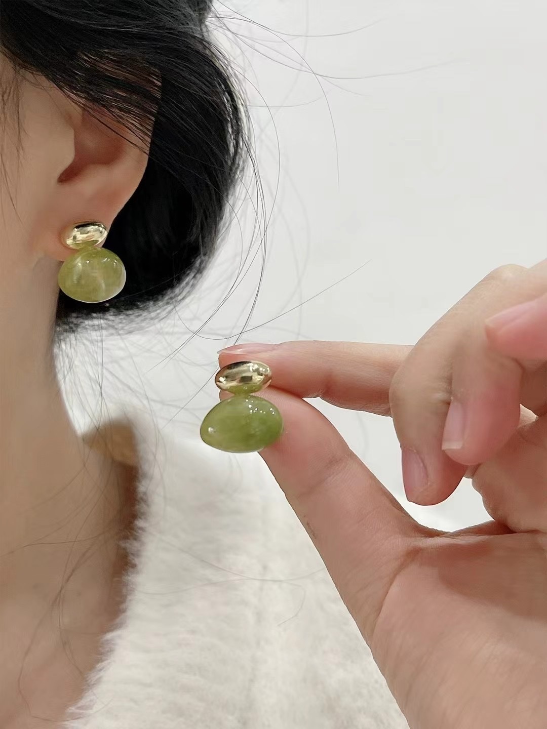 精致耳饰 女士时尚耳饰品 树脂耳饰潮流款星露饰品1产品图