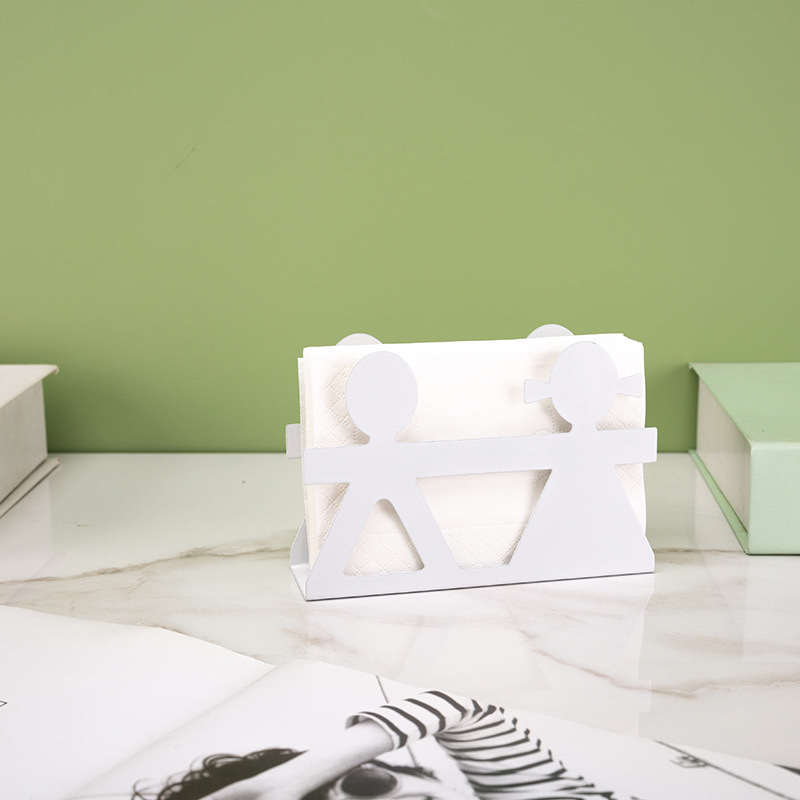 Modern creative home decoration of small napkin holders, practical design, ironwork handicrafts, vertical tissue holder handicrafts and ornaments Item Picture
