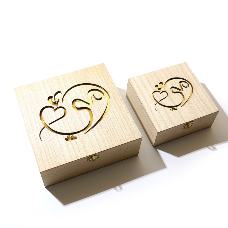 爱心雕刻茶叶伴手礼木盒带锁礼品盒首饰储物盒创意收纳盒厂家批发详情图4