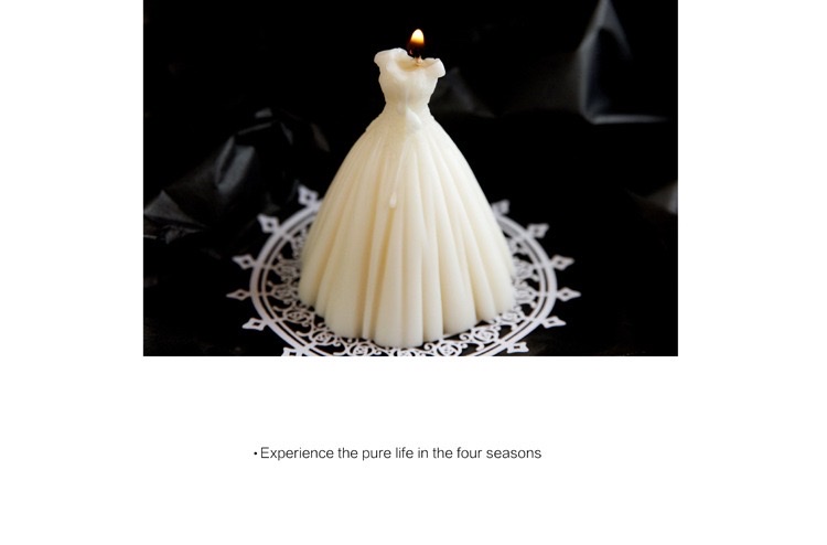 Girlish heart scented candles, wedding dress design, natural soy wax, romantic fragrance, photo props, souvenirs and ornaments detail image 3