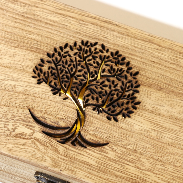 树叶雕刻茶叶伴手礼木盒带锁礼品盒首饰储物盒创意收纳盒厂家批发详情图6