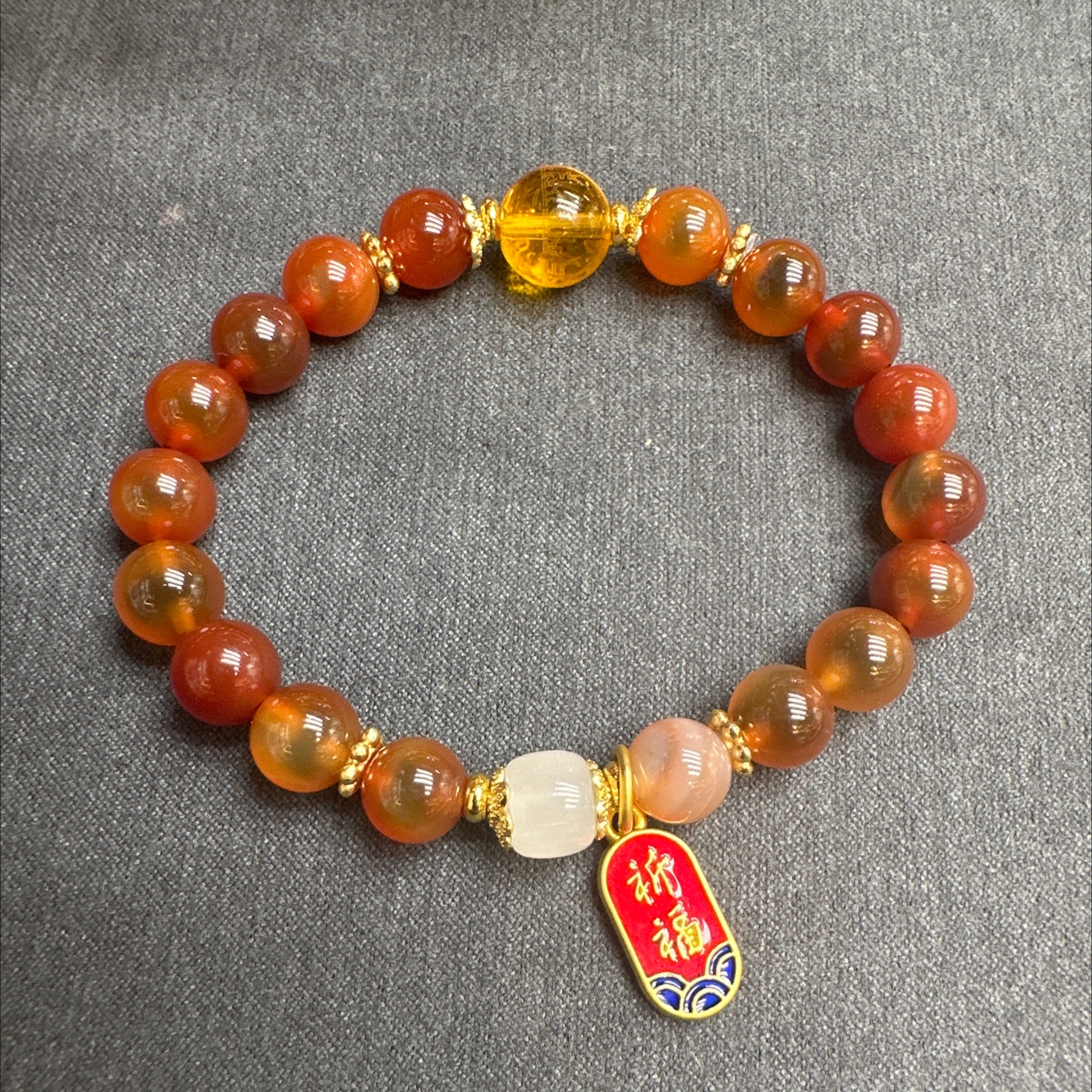 五台山手链五行珠手链水晶饰品细节图