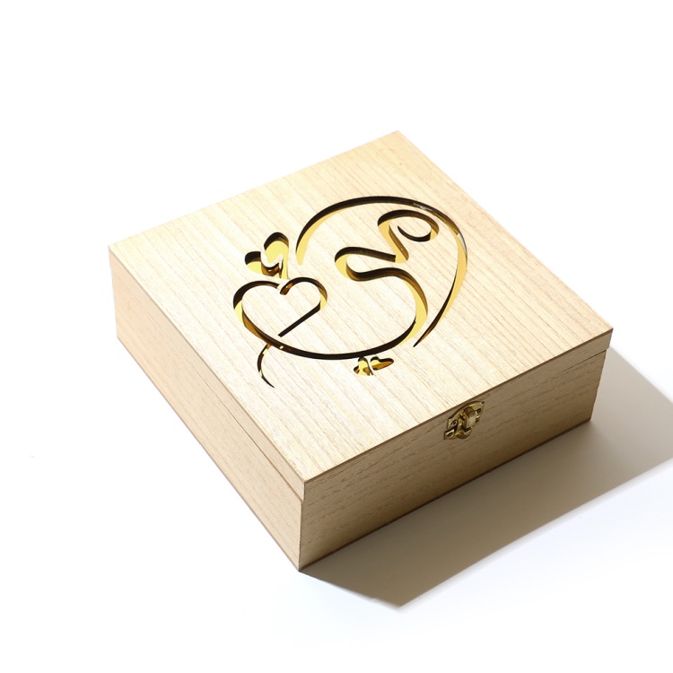 爱心雕刻茶叶伴手礼木盒带锁礼品盒首饰储物盒创意收纳盒厂家批发详情图2