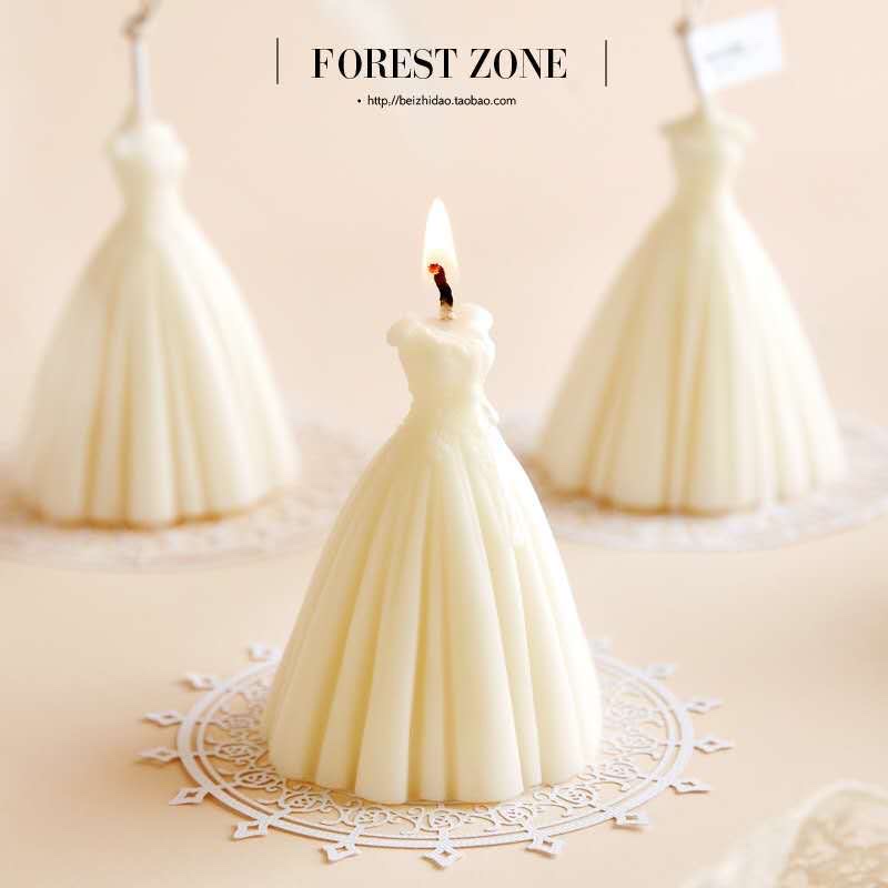 Girlish heart scented candles, wedding dress design, natural soy wax, romantic fragrance, photo props, souvenirs and ornaments