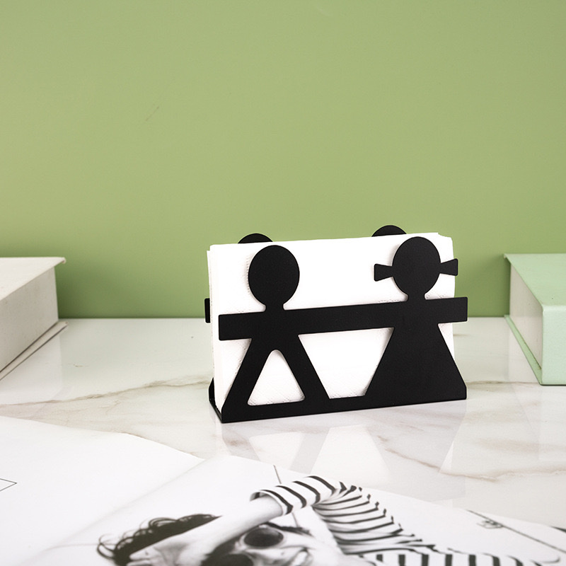 Modern creative home decoration of small napkin holders, practical design, ironwork handicrafts, vertical tissue holder handicrafts and ornaments Specification image