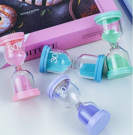 Macaron hourglass, timing hourglass, internet-famous hourglass, plastic hourglass, colorful hourglass detail image 2