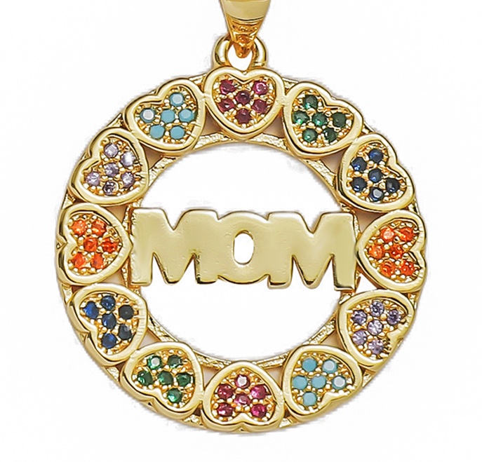 母亲节彩色锆石 项链