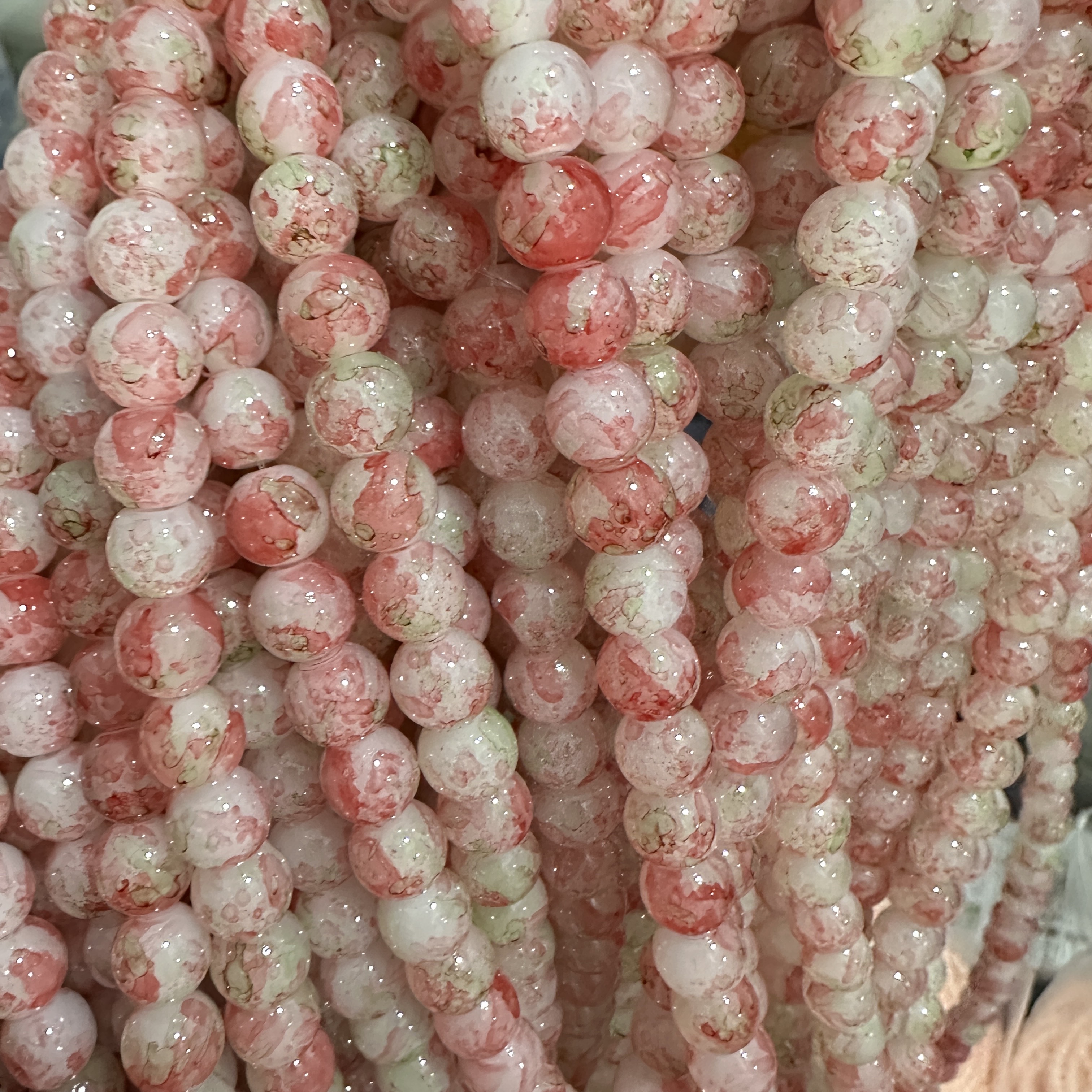 10MM white jade bamboo joint glass beads, ancient-style spacer beads, DIY handcrafted bracelet, glass loose beads, string jewelry accessories