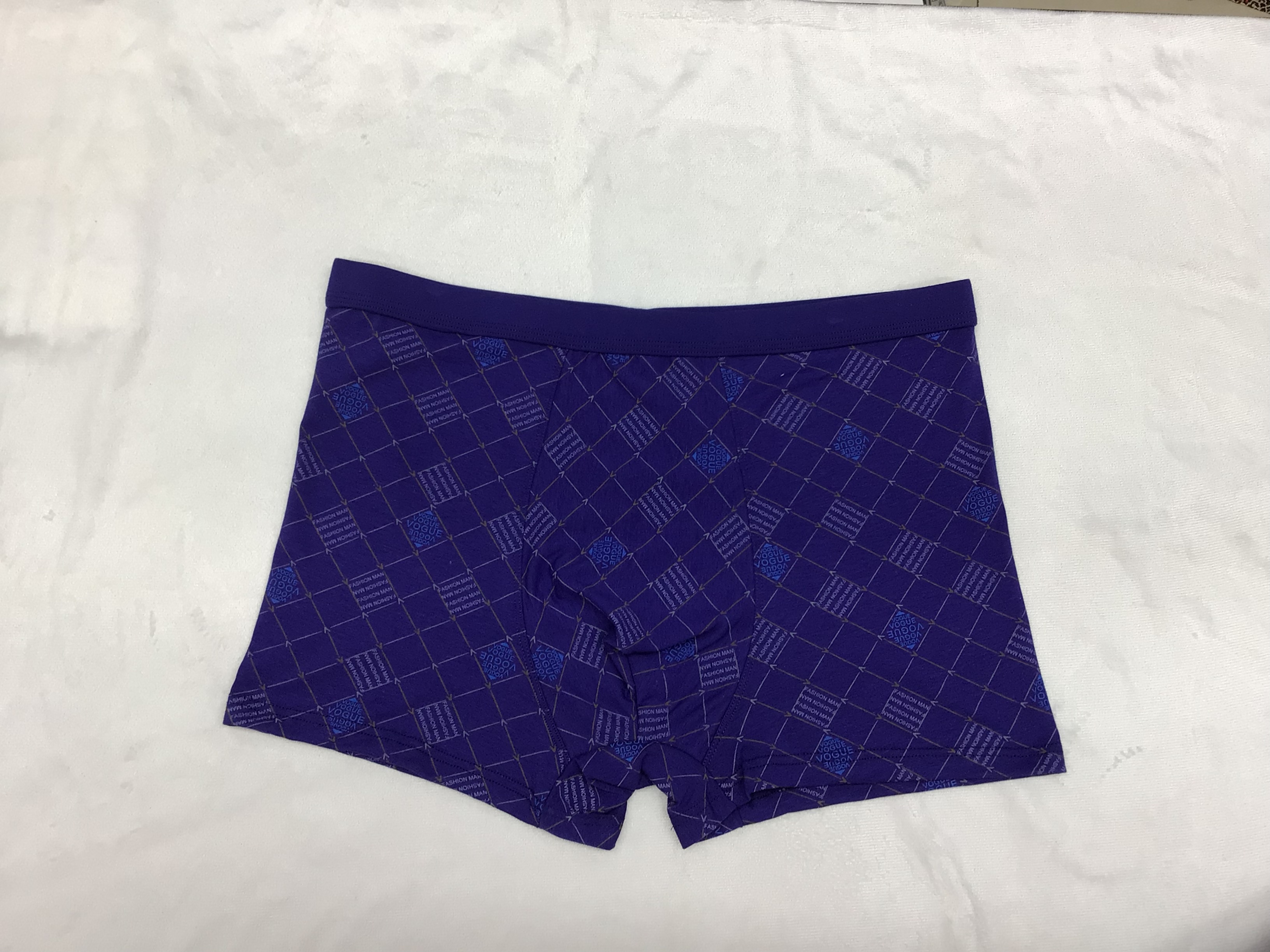 男士中腰大码纯棉印花简约舒适四角内裤男印花棉质无痕舒适平角裤