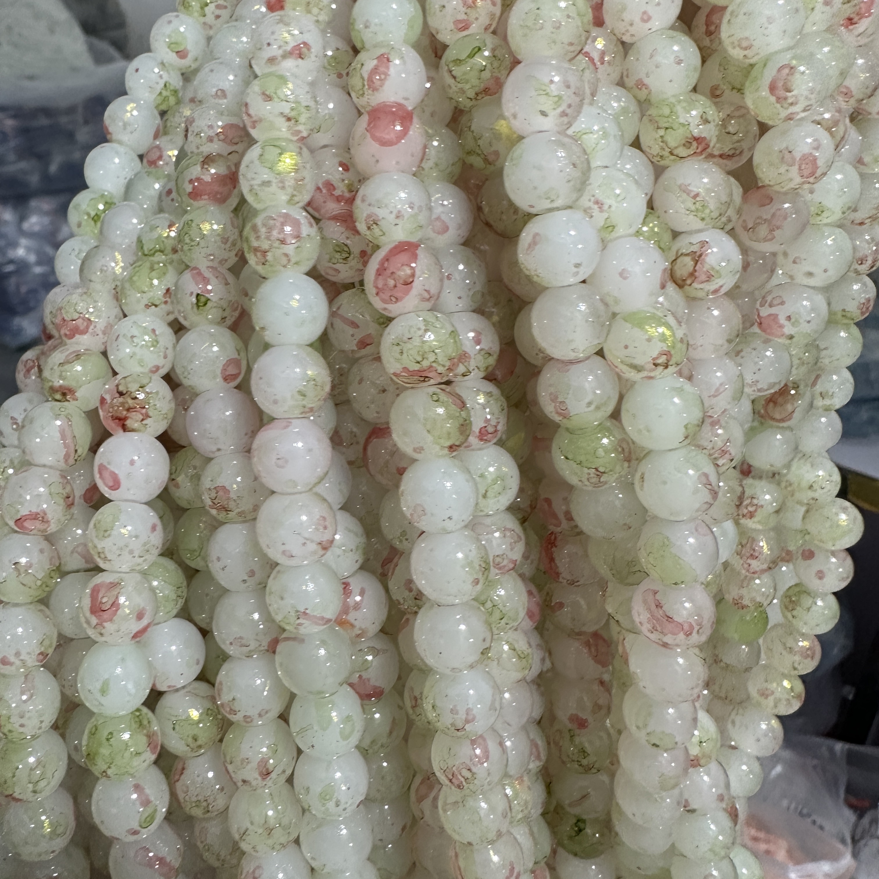 10MM white jade bamboo joint glass beads, ancient-style spacer beads, DIY handcrafted bracelet, glass loose beads, string jewelry accessories detail image 2