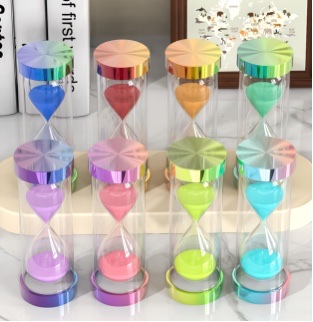 Macaron hourglass, timing hourglass, internet-famous hourglass, plastic hourglass, colorful hourglass Item Picture