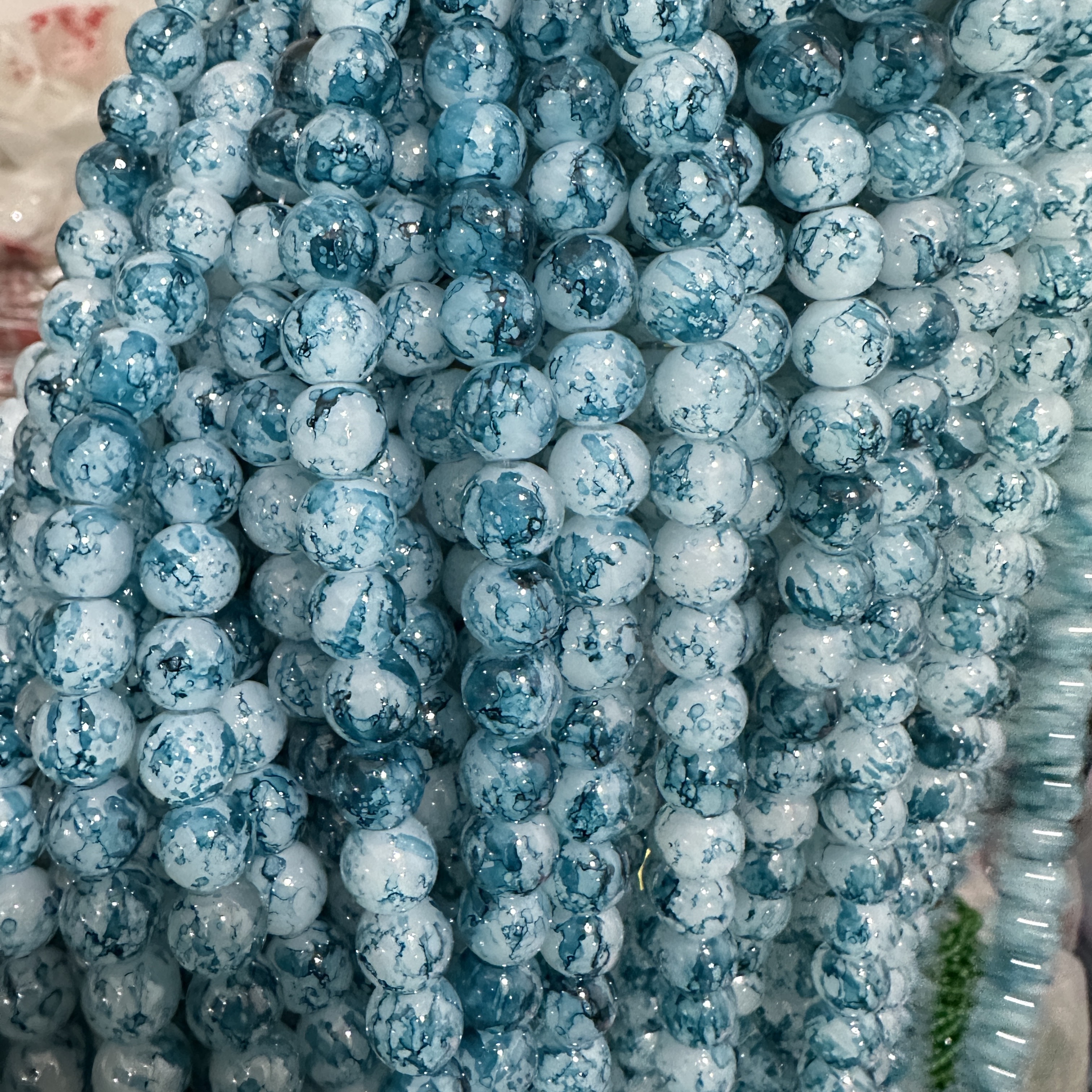 10MM white jade bamboo joint glass beads, ancient-style spacer beads, DIY handcrafted bracelet, glass loose beads, string jewelry accessories detail image 4