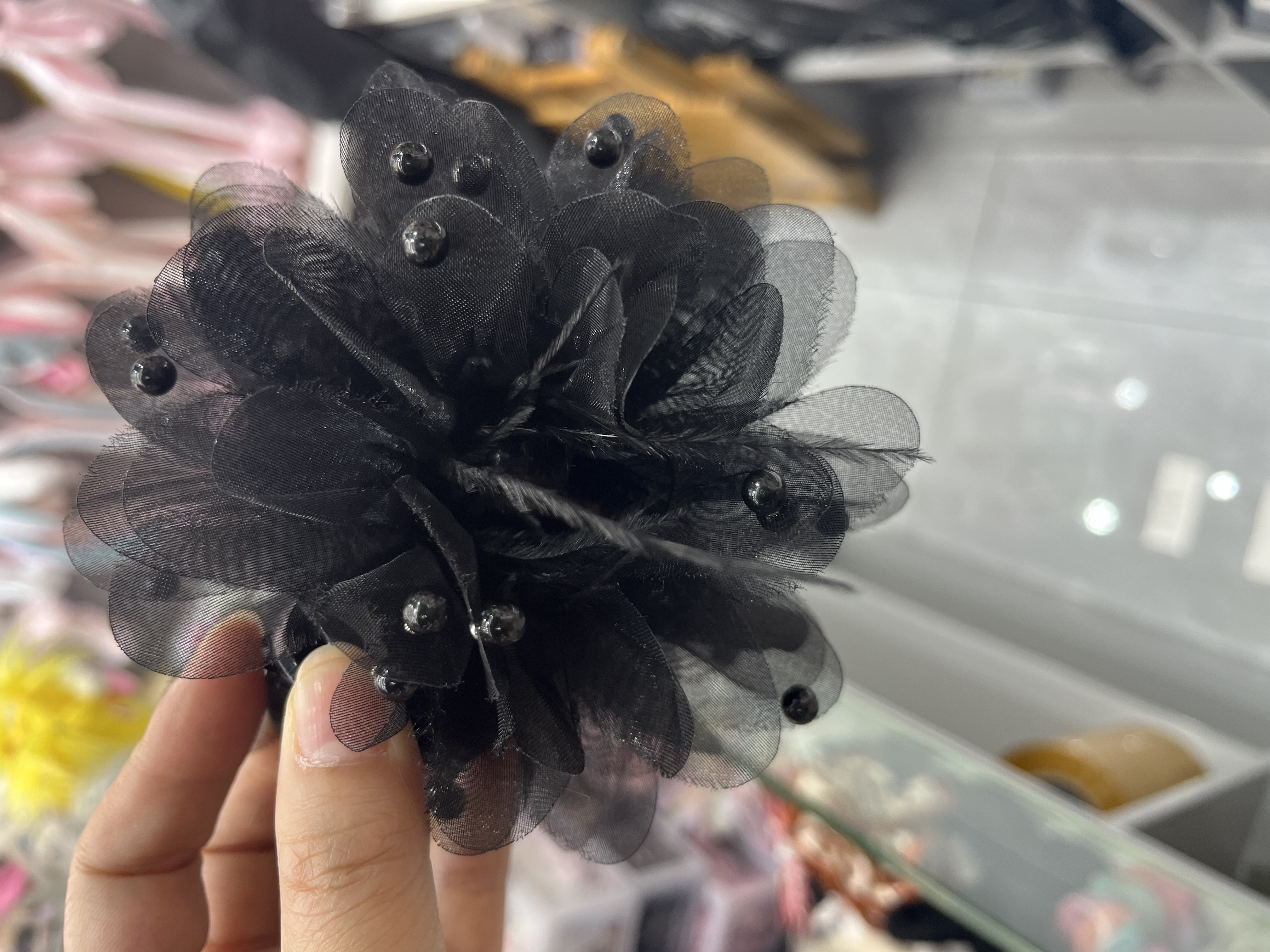 Six Color Nail Bead Feather 13Cm Clip, Korean Version Of The Popular Fashion Trend Big Catch Application Scenario