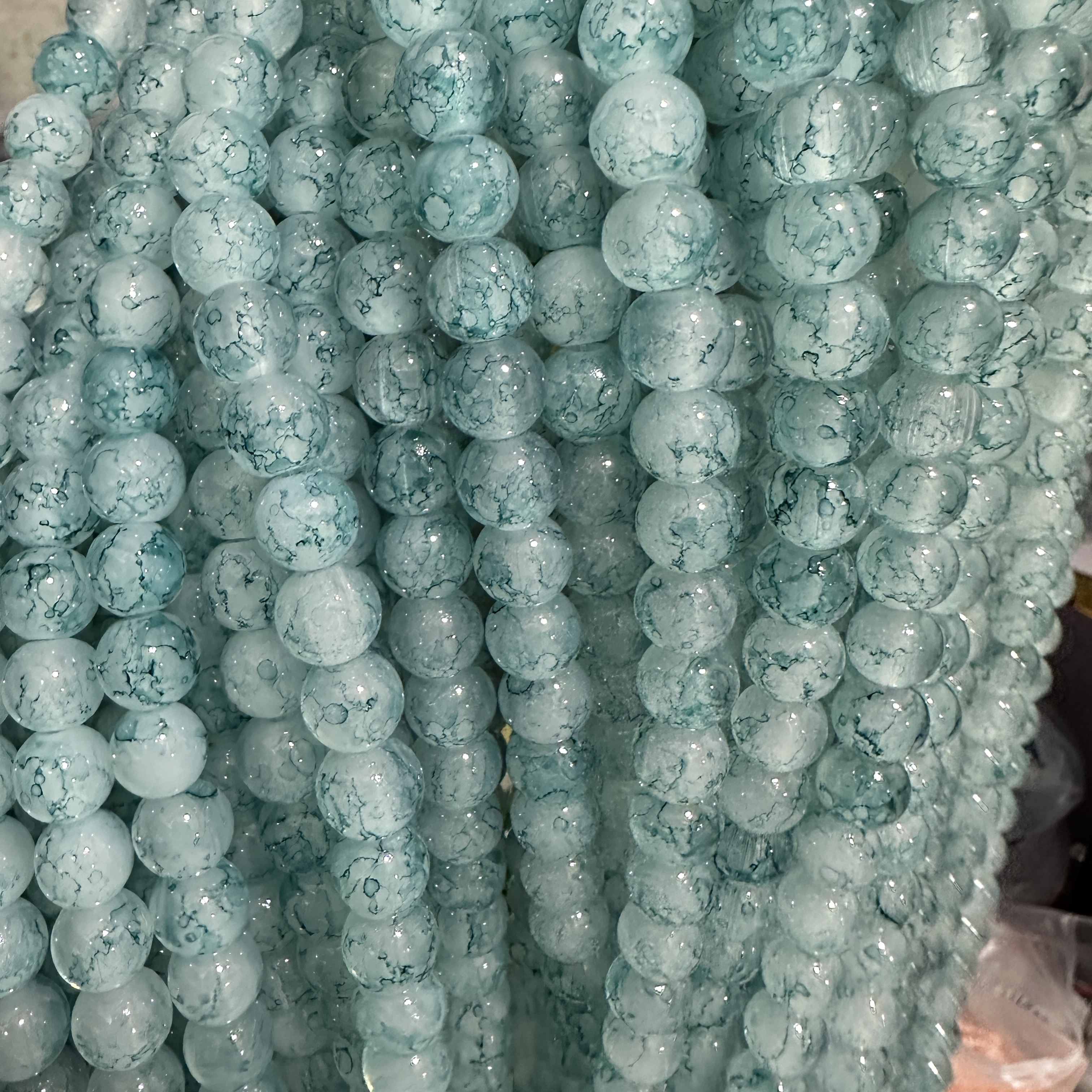 10MM white jade bamboo joint glass beads, ancient-style spacer beads, DIY handcrafted bracelet, glass loose beads, string jewelry accessories detail image 3