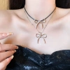 A summer bow necklace with a cold and elegant female style, a light luxury and high-end collarbone chain, a new 2024 best-selling neck chain necklace, necklace, necklace, necklace details Picture