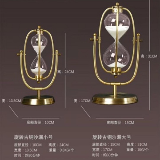 Metal hourglass, timing hourglass, alloy hourglass details Picture
