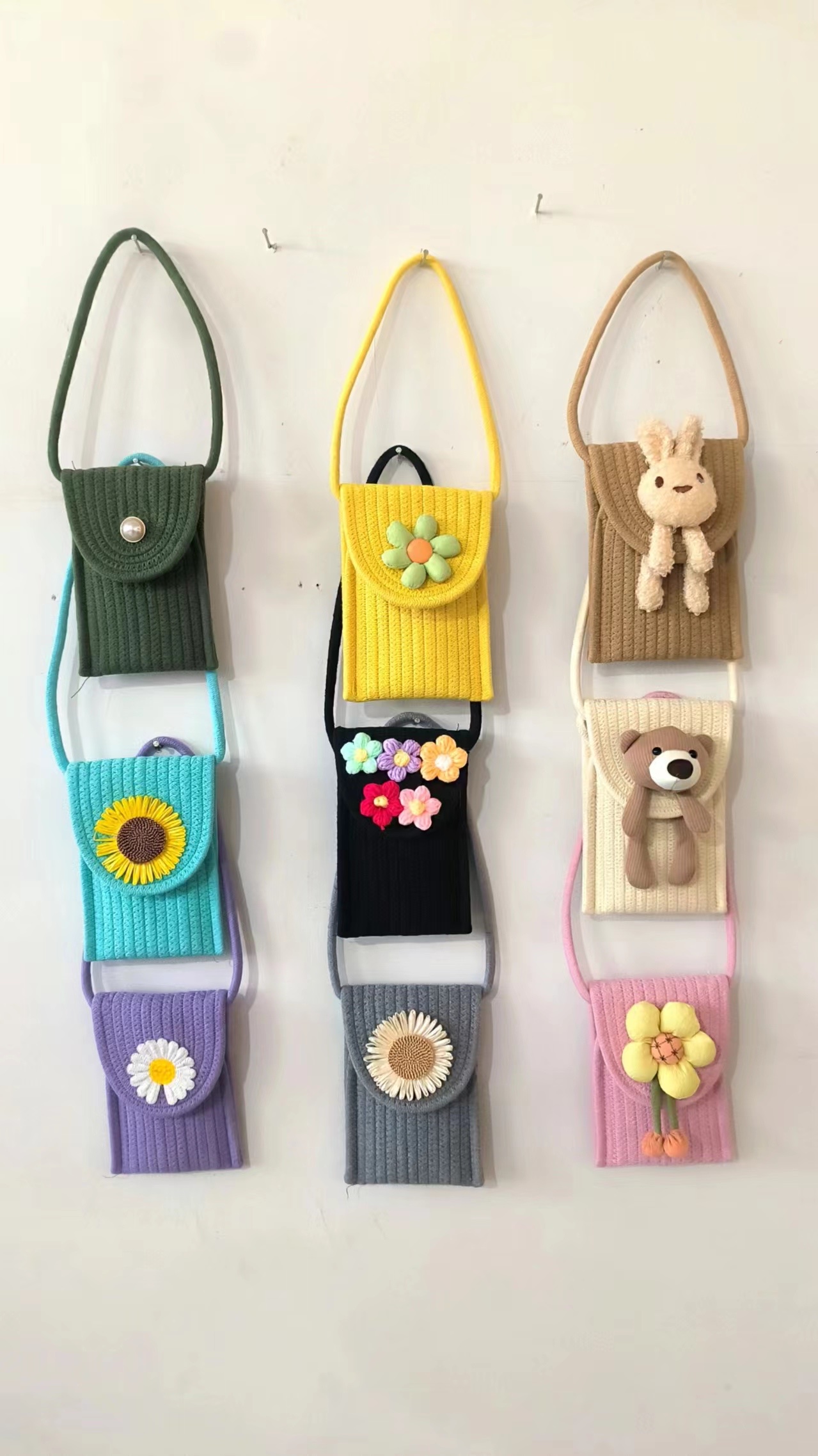 夏天新款女棉线编织迷你水桶包时尚蝴蝶结单肩斜挎包包沙滩度假包