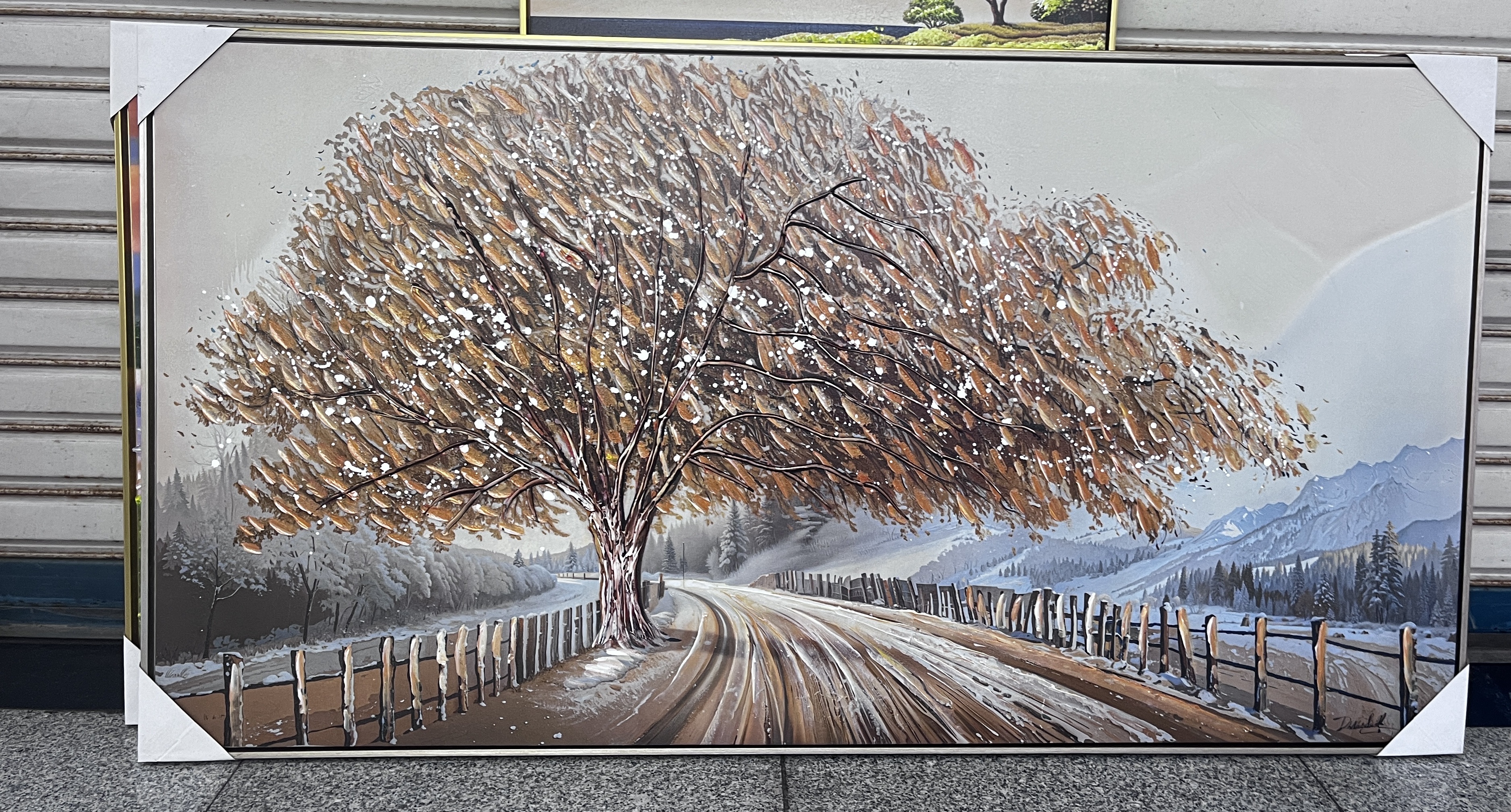 Pura pintura a mano árbol de la fortuna pintura decorativa de la sala de estar banner abstracto fondo de sofá pintura colgante de pared de lujo luz dormitorio pintura al óleo details Picture