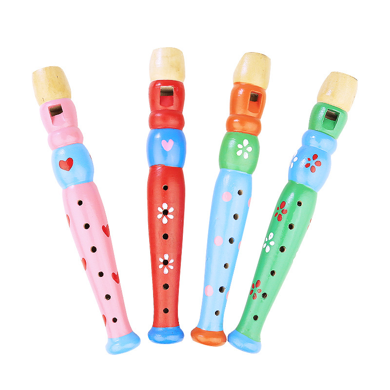 木质笛子 儿童玩具木制短笛 宝宝音乐早教开发幼儿园学习吹奏乐器 