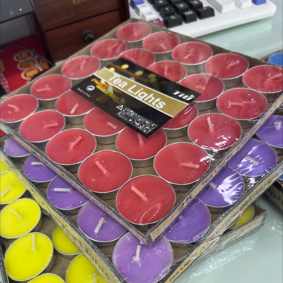 Round 50 Tea Wax Can Be Mixed Color Proposal Romantic Arrangement Blue Specification drawing