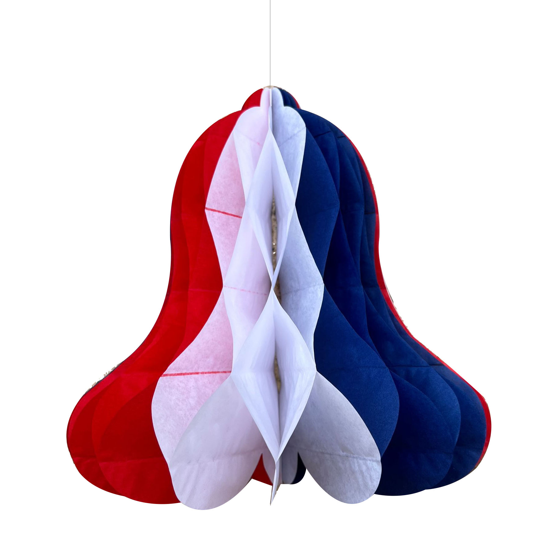 红白蓝智利节日用品装饰，红白蓝蜂窝铃铛挂饰详情图2