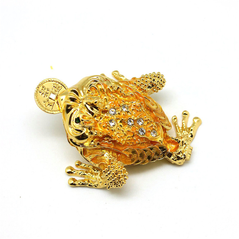 Alloy golden toad jewelry box ornament Specification image