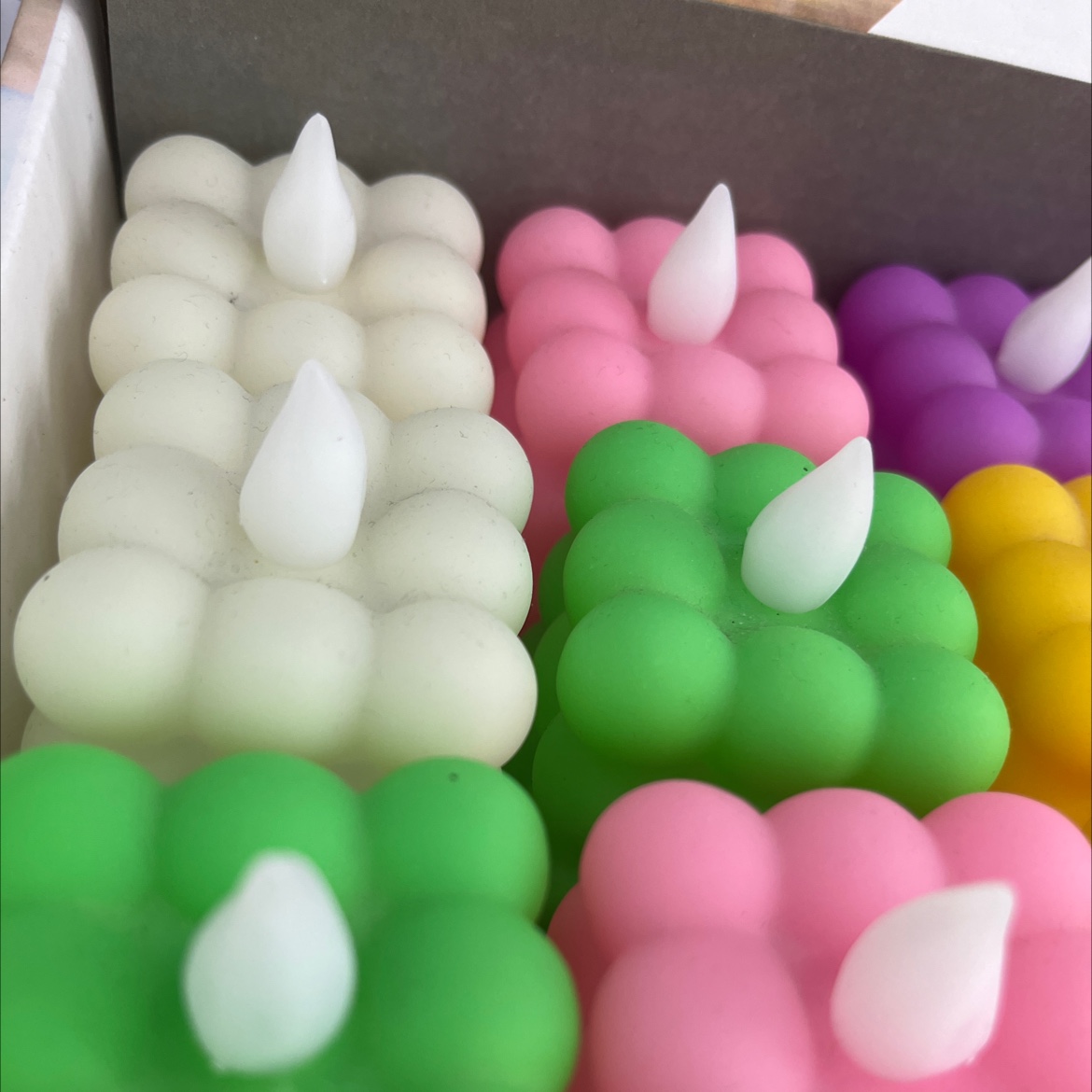 Electric Candle Color Cube 12 Sets Featuring Rubik's Cube White Specification drawing