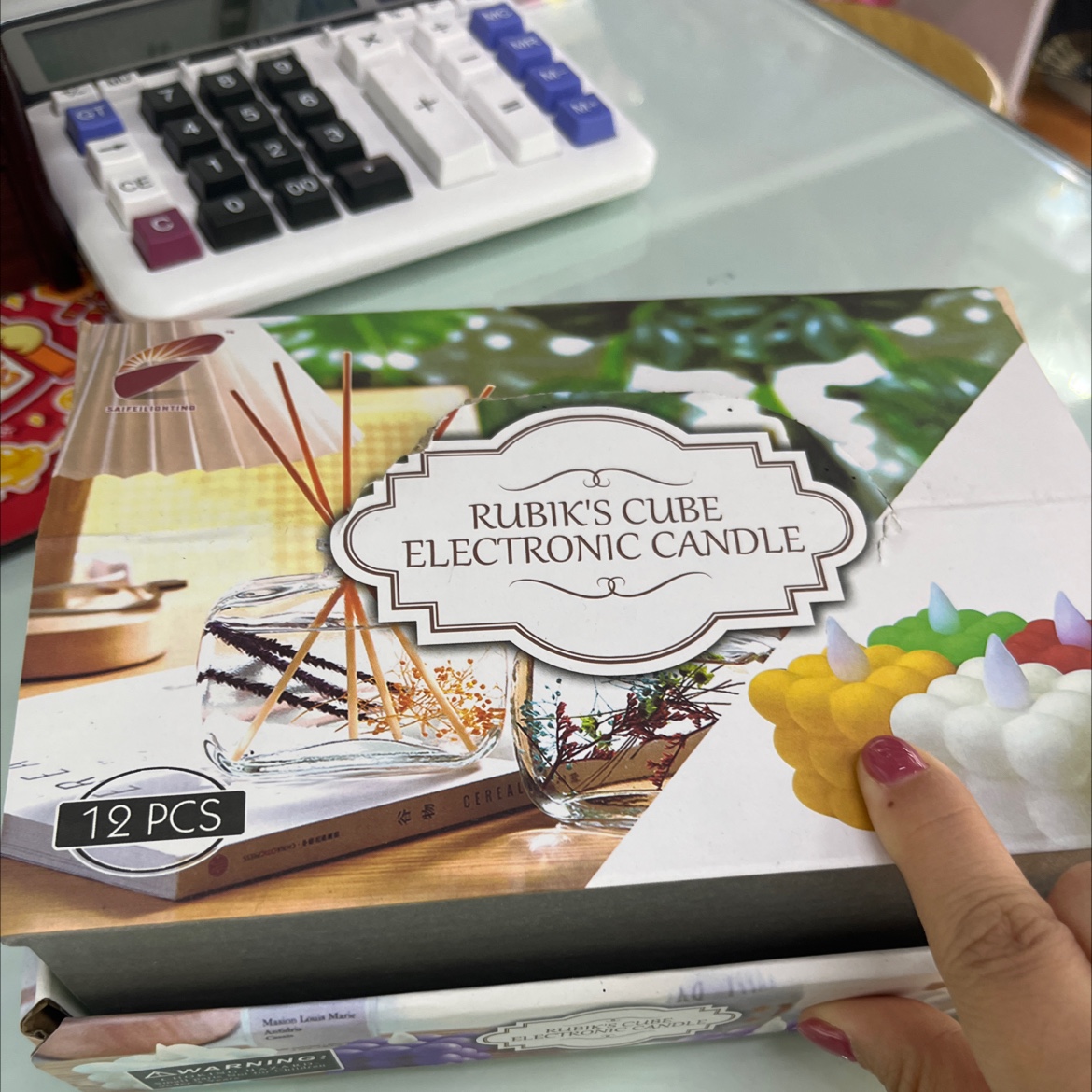 Electric Candle Mixed Color Rubik's Cube 12 Sets Featuring Rubik's Cube Powder Specification drawing