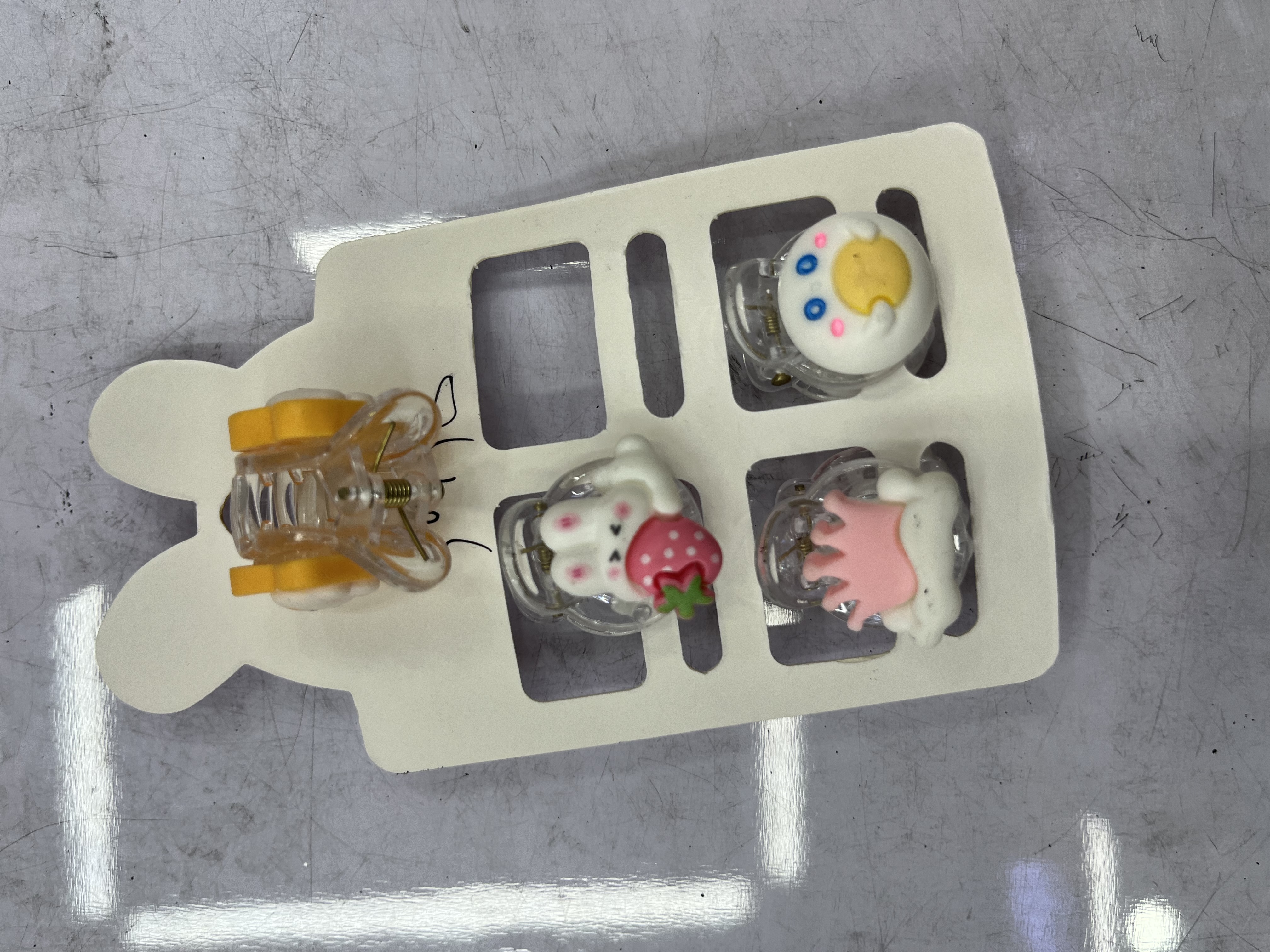 卡装韩版儿童小抓夹马卡龙色迷你花朵发夹头饰碎发刘海抓夹细节图