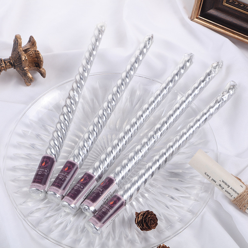 Wholesale of classic 10-inch colored European-style threaded long-pole candles for home romantic weddings, smokeless and odorless pole wax for cross-border use Application Scenario