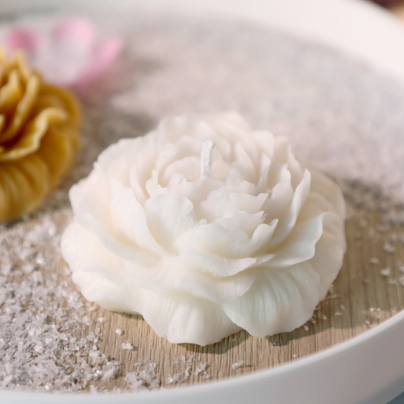 Wholesale of creative peony handcrafted flower scented candles, carved scented gifts, scented small gifts, shaped wax ornaments details Picture