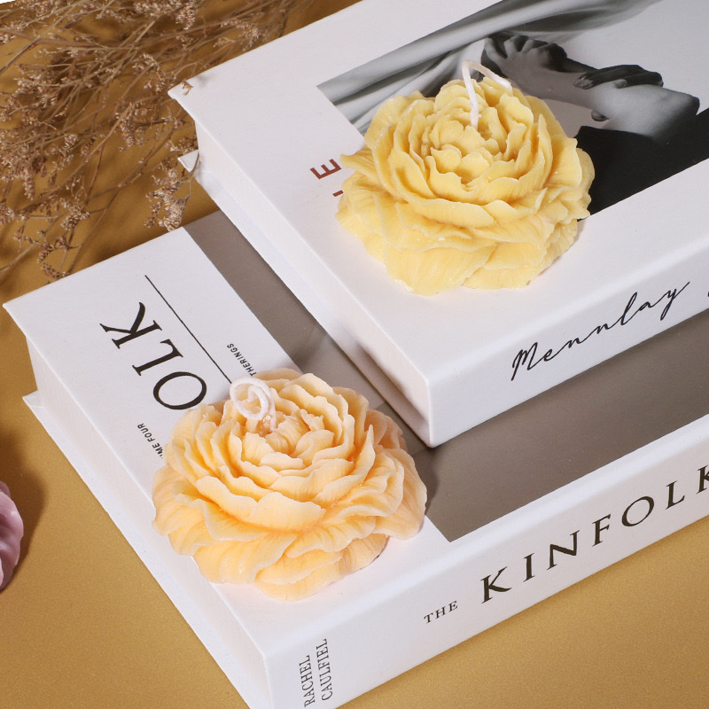 Wholesale of creative peony handcrafted flower scented candles, carved scented gifts, scented small gifts, shaped wax ornaments Specification image