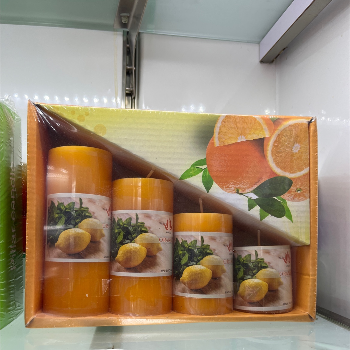 Orange Cylinder Candle Set, Color Box Packaging Valentine's Day Gift Romance