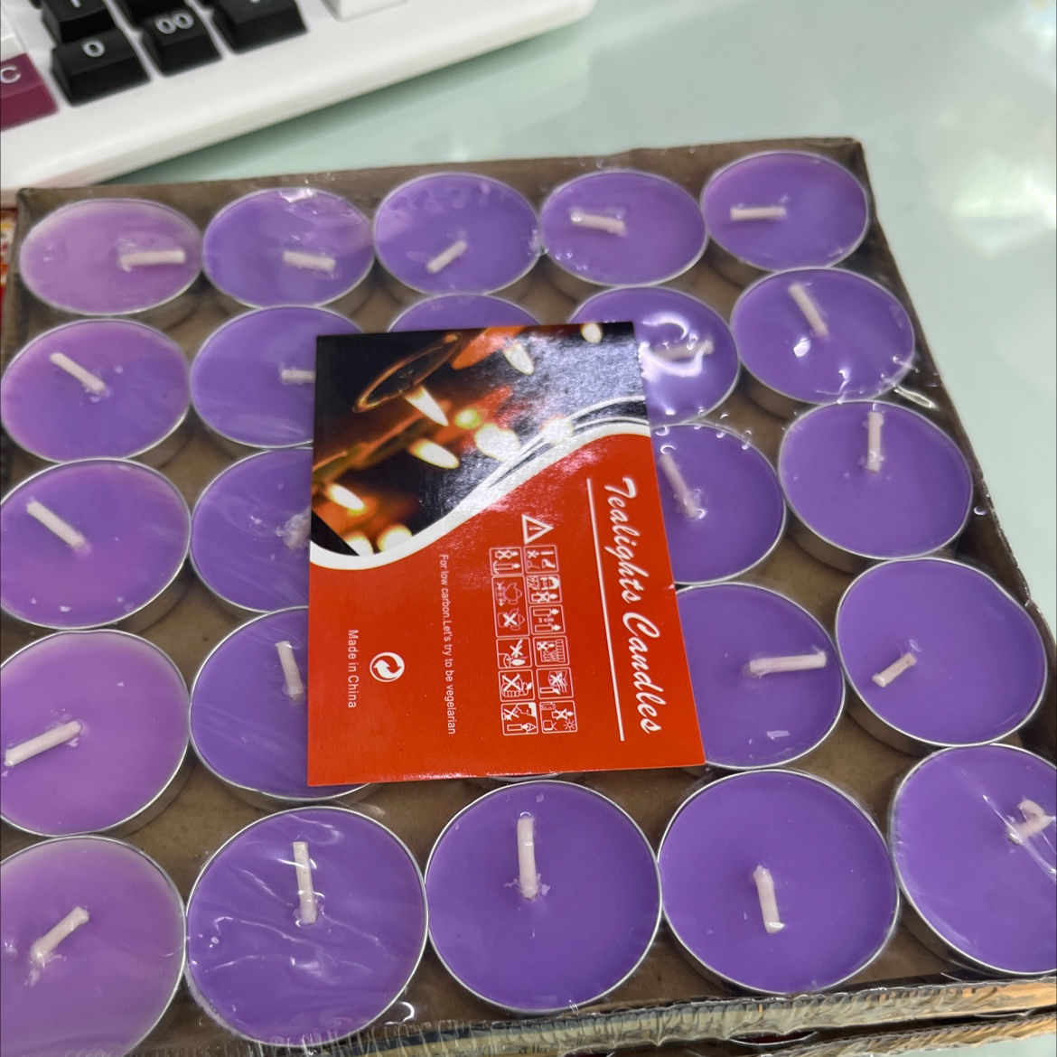 圆形50个茶蜡可混色求婚浪漫布置紫色
