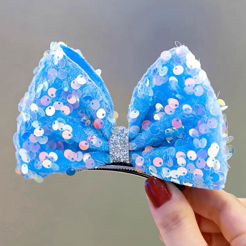 韩国爆款亮片立体大蝴蝶结儿童女生专用舞台表演可爱发夹发卡儿童发卡产品图