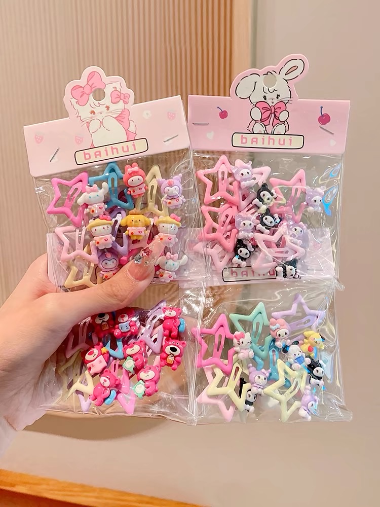 儿童发夹小女孩可爱卡通五角星多巴胺BB夹女童韩版新款不伤发发饰发夹详情图6
