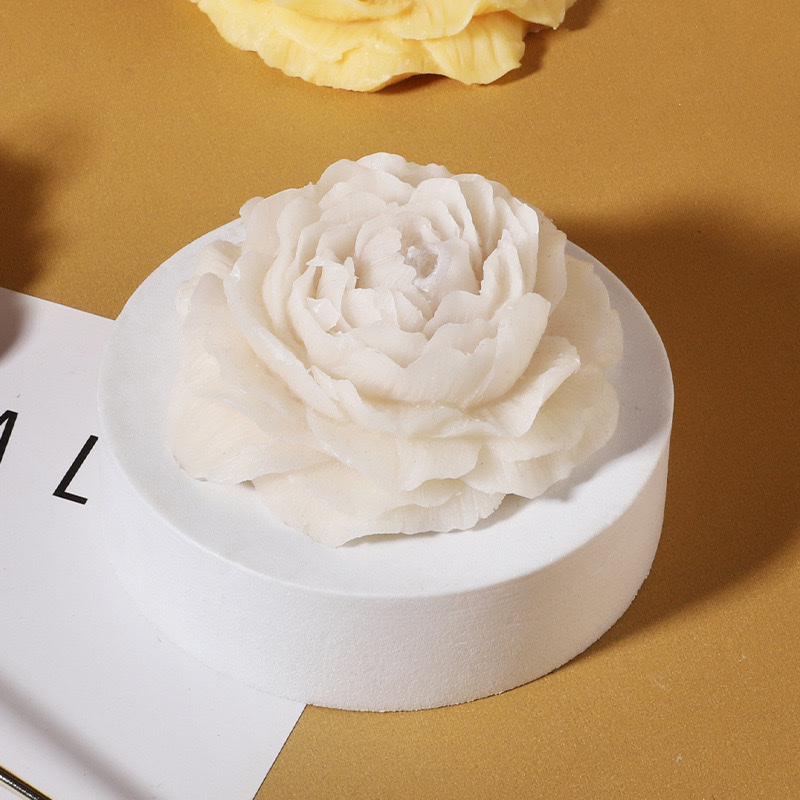 Wholesale of creative peony handcrafted flower scented candles, carved scented gifts, scented small gifts, shaped wax ornaments Item Picture