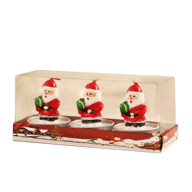 厂家批发圣诞节蜡烛套装卧室摆件香氛圣诞礼盒助装饰氛围室内蜡烛白底实物图