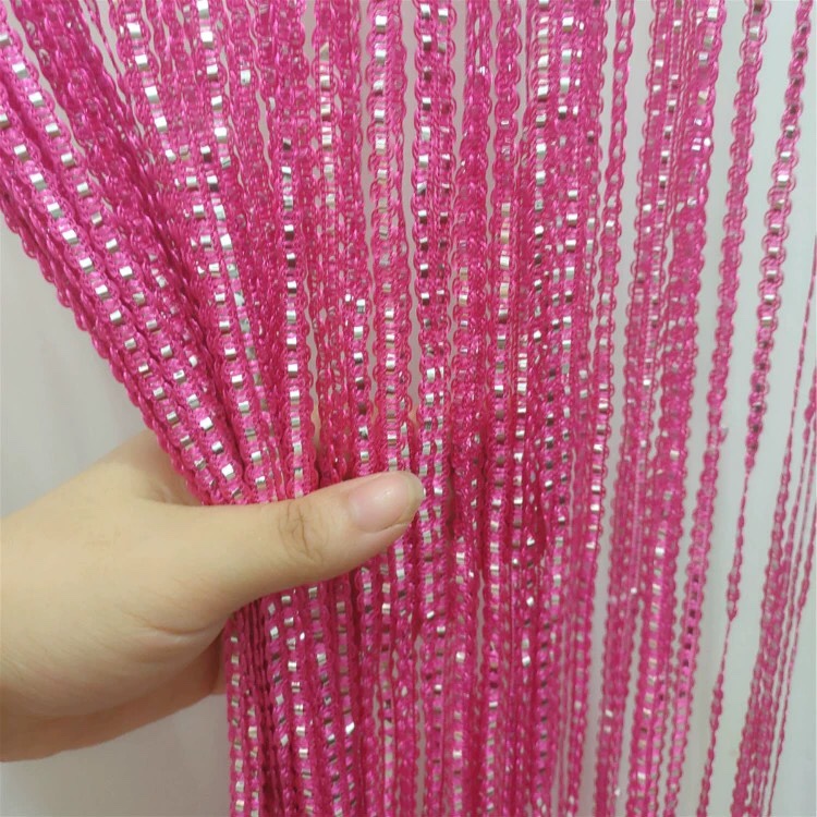 成品S银加粗加密婚庆线帘子客厅玄关挂帘装饰门帘 流苏窗帘隔断帘直线帘线帘详情图5