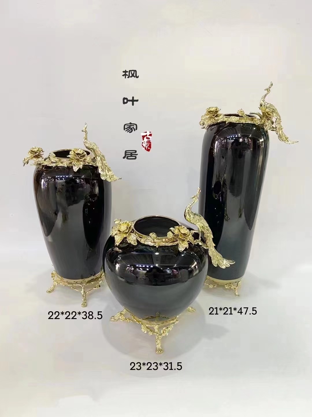 Simple and fashionable ceramic vase ornaments, creative high-end dried flower arrangement decorations for home living room desktops and foyers Specification image