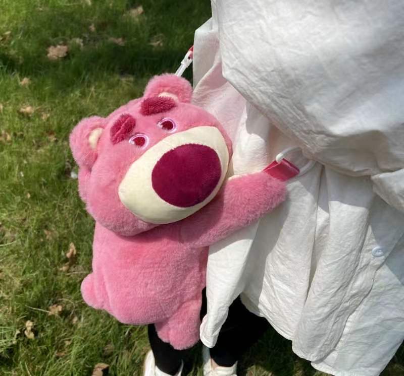 Capibara water guinea pig plush toy, Teddy crossbody bag toy, plush strawberry bear glowing toy doll Specification image