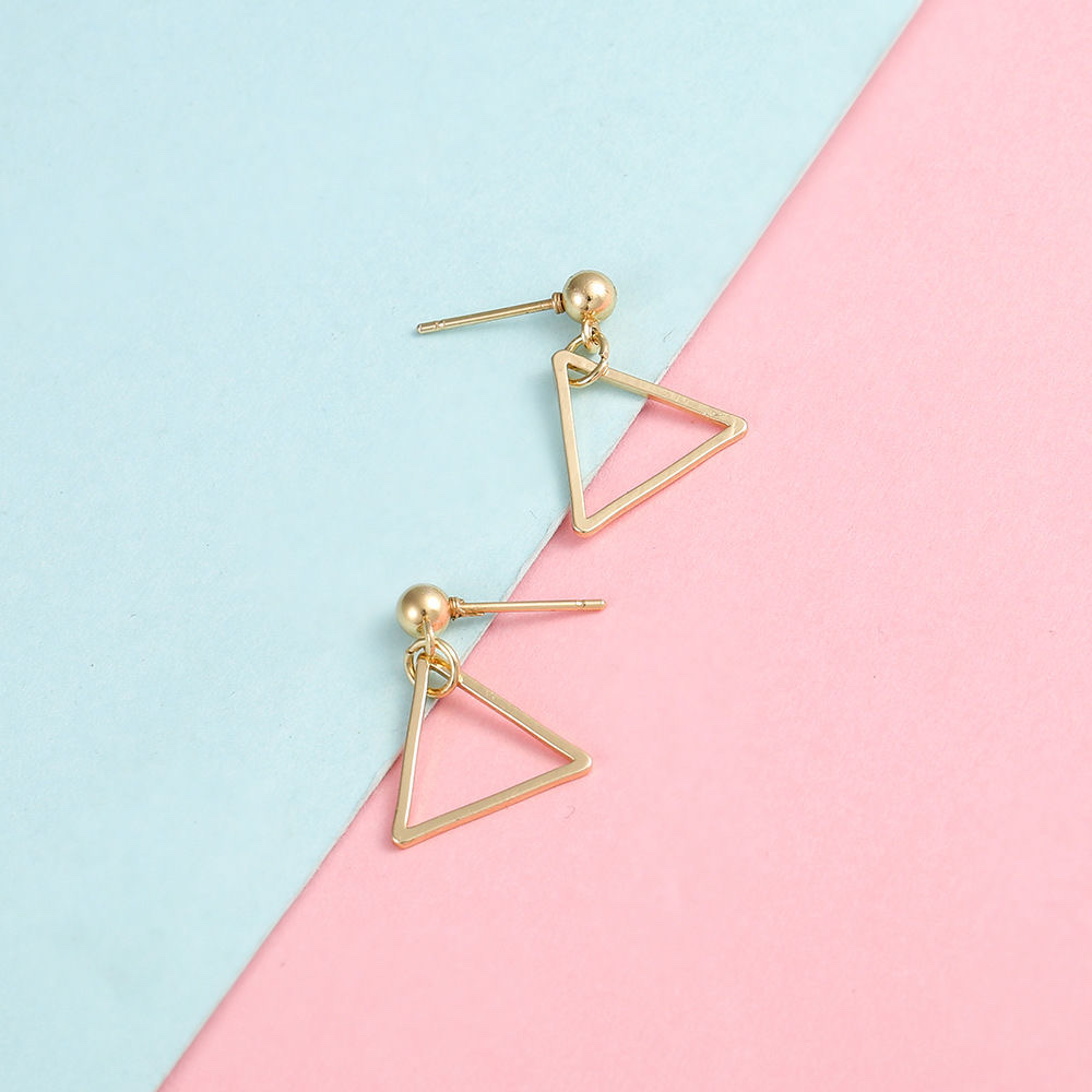 Exaggerated, simple and individual style, long geometric tassel earrings, long women's pierced ear clips, painless accessories detail image 2