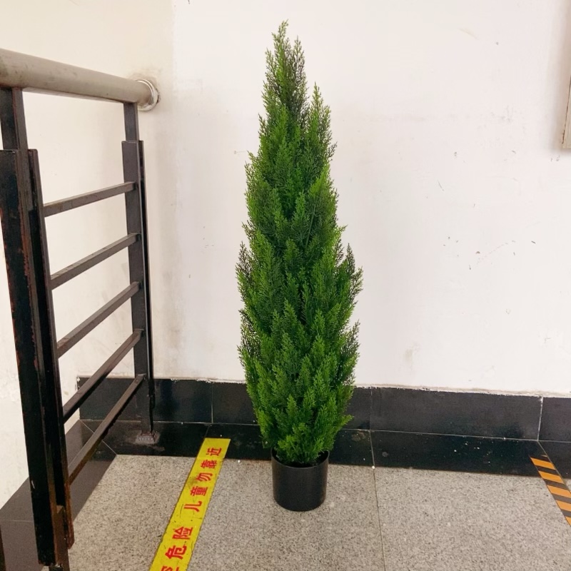 工厂店仿真植物盆栽3D打印塔形圣诞树松柏家居景观装饰摆件白底实物图