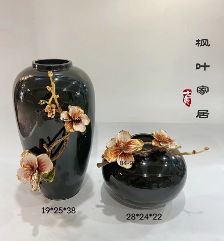 New Chinese-style desktop decoration, ceramic simulation vase, retro style, living room wine cabinet, entrance hall, Zen decoration details Picture