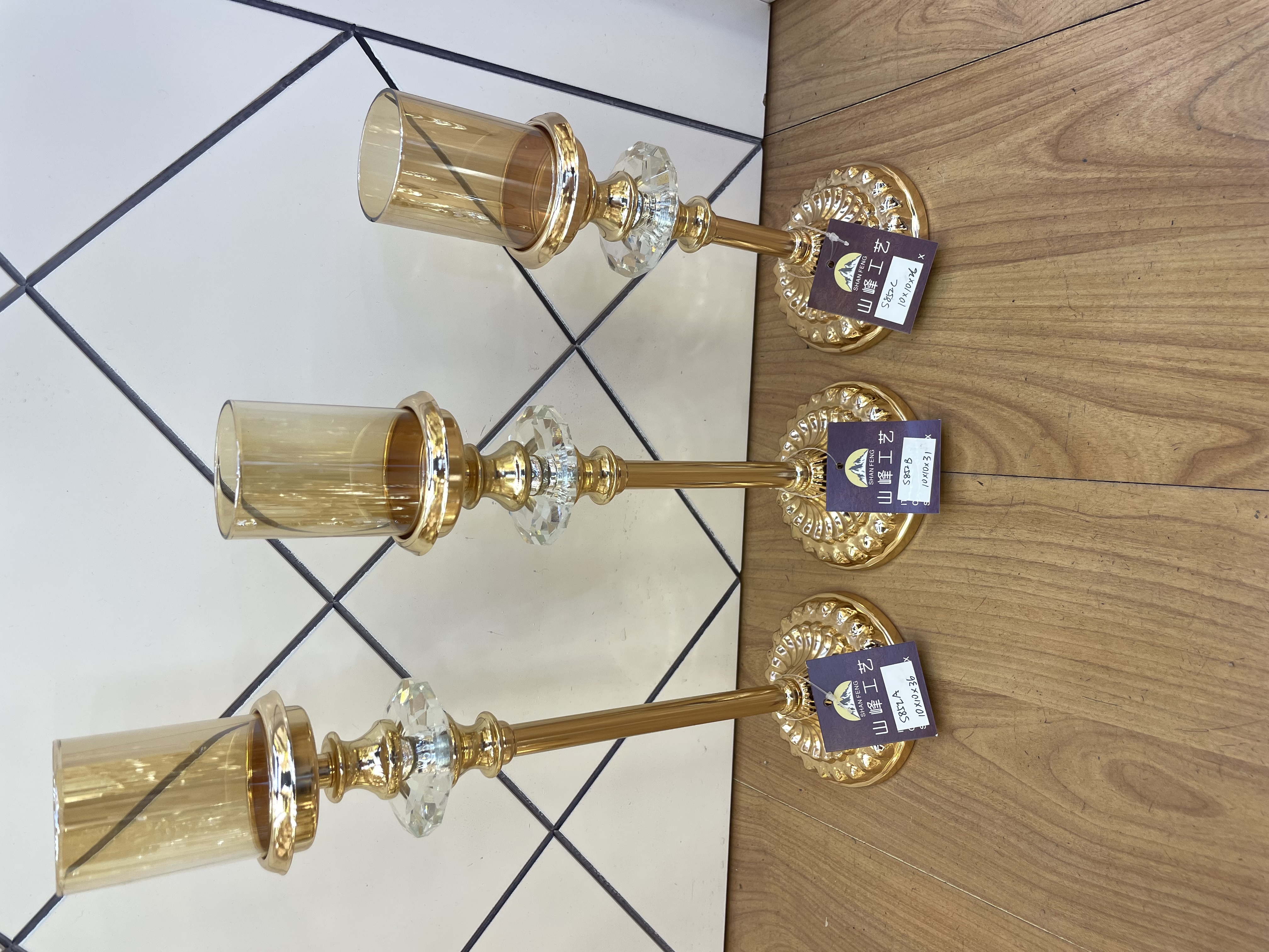 S852A婚庆用品烛台 水晶玻璃烛台 金属烛台 欧式烛台装饰工艺品产品图