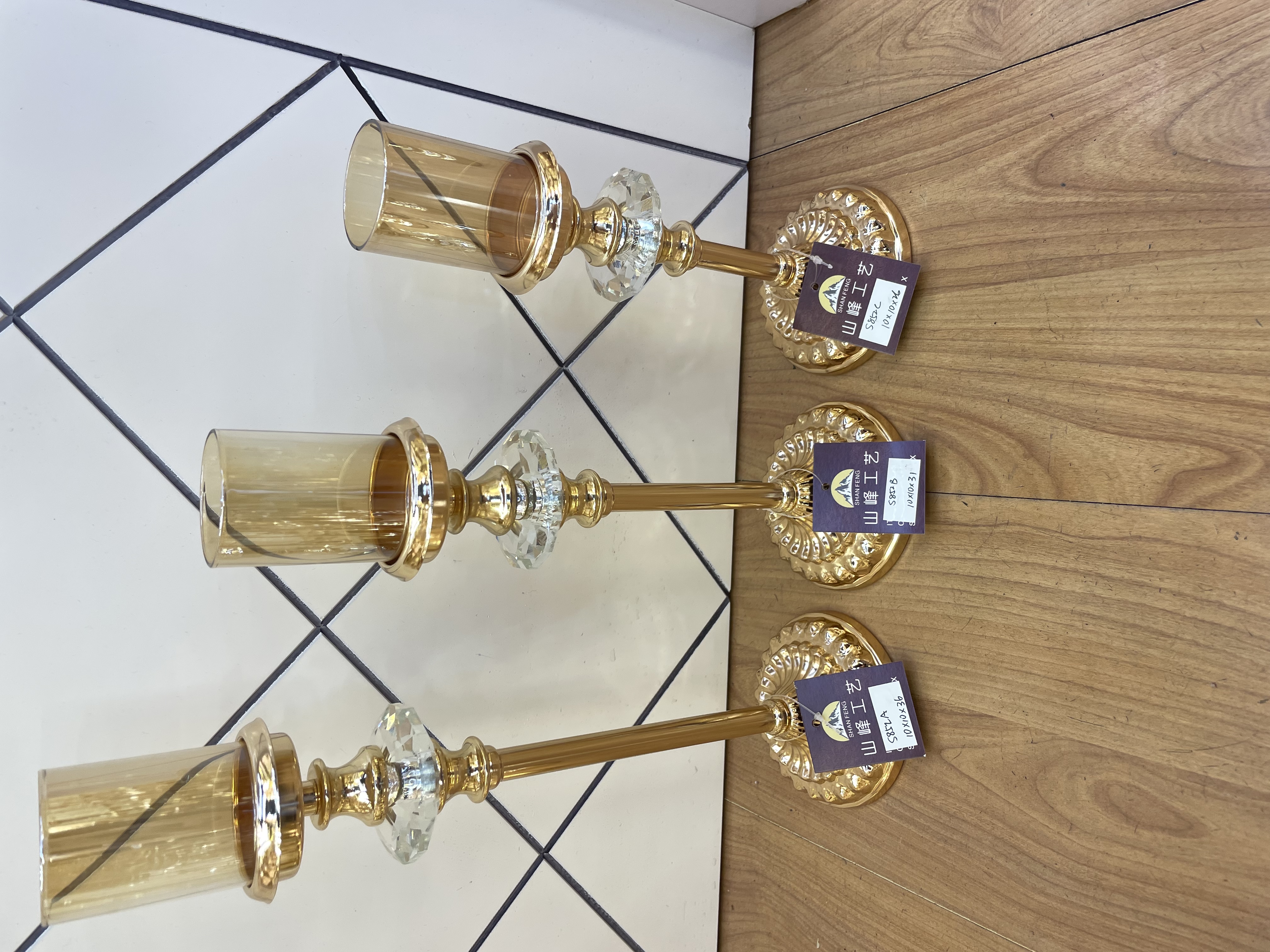 S852A婚庆用品烛台 水晶玻璃烛台 金属烛台 欧式烛台装饰工艺品详情图5