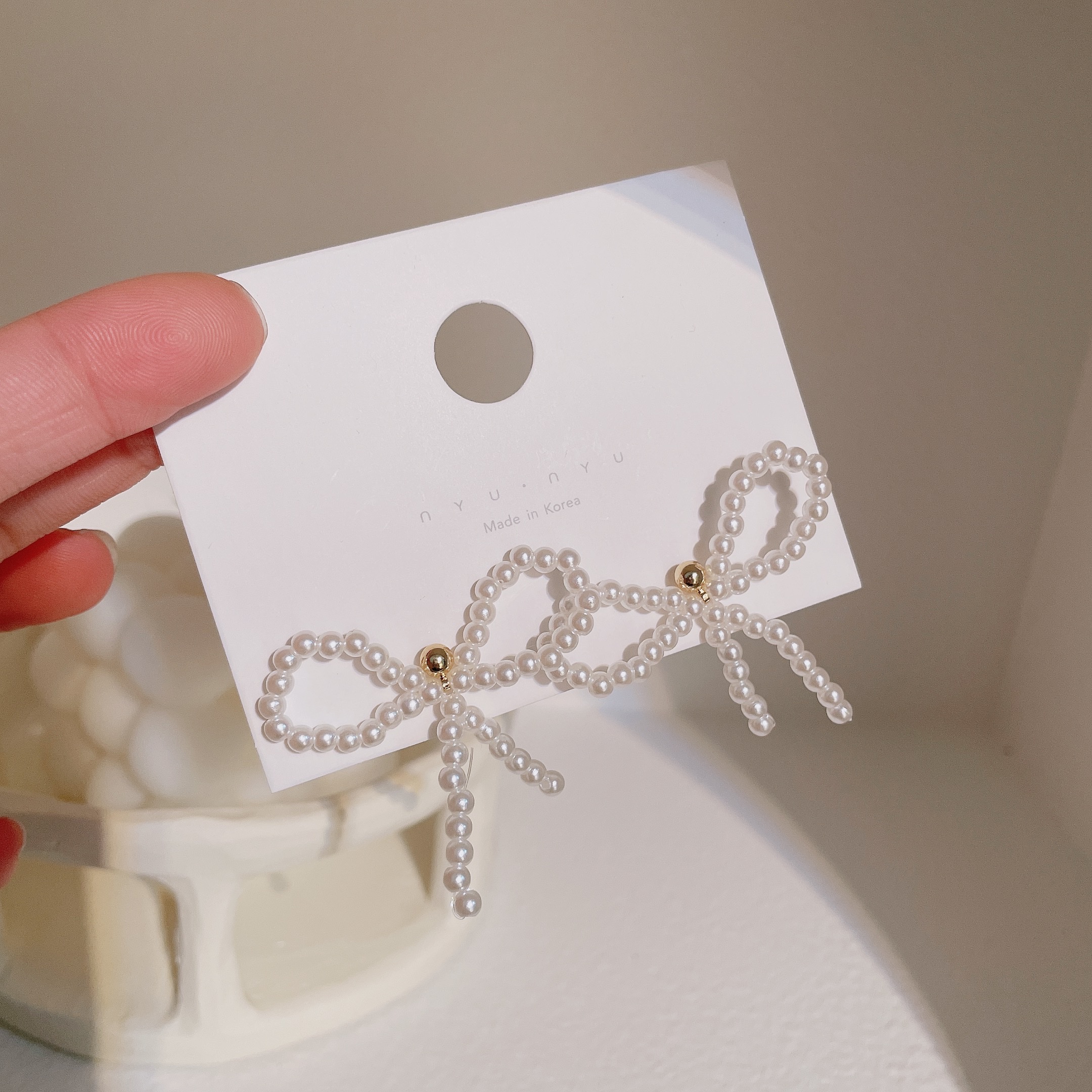 韩版手工串珠耳饰珍珠耳环 李雷饰品L0066