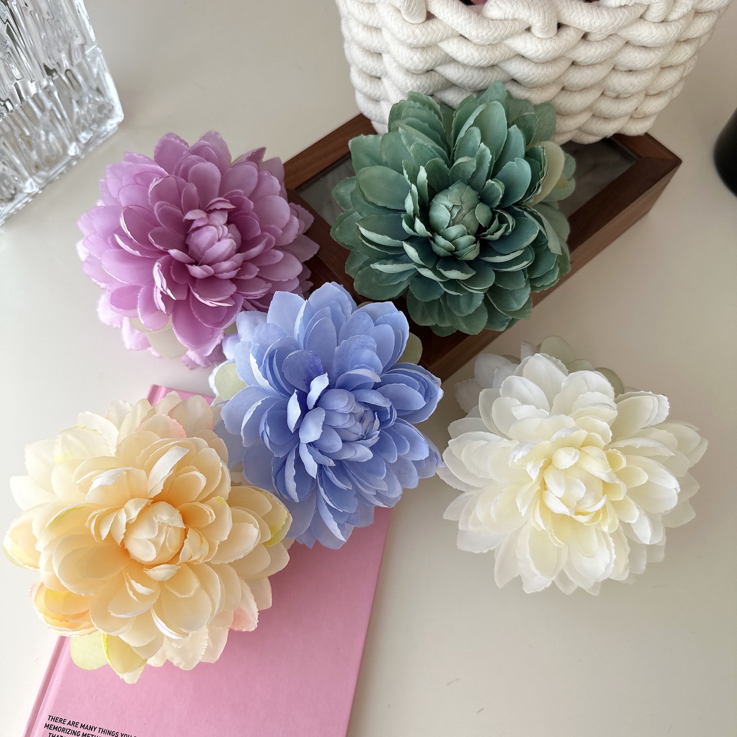 Super fairy-like simulation large peony hair clip, Chinese-style French updo, large flower hair clip, half-claw hair clip, atmospheric hair accessory Item Picture