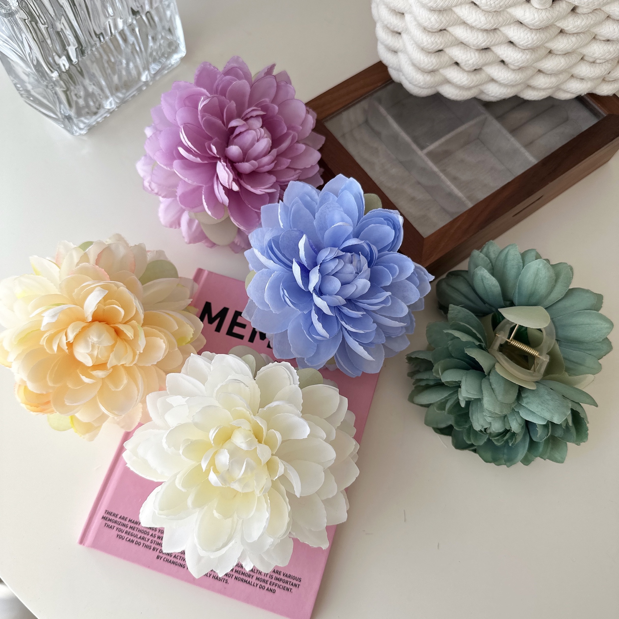 Super fairy-like simulation large peony hair clip, Chinese-style French updo, large flower hair clip, half-claw hair clip, atmospheric hair accessory